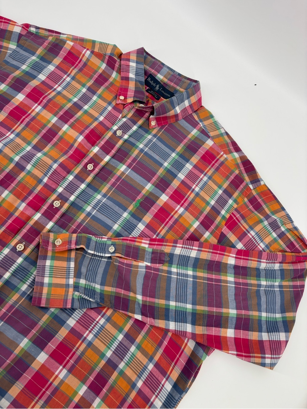 Polo Ralph Lauren Blake Shirt Men's Xl‎ Plaid Multicolor Button Down Cotton Long